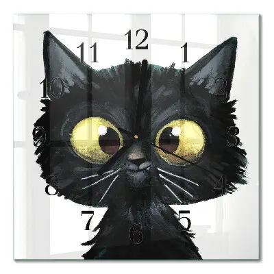 Relógio quadrado Gato preto