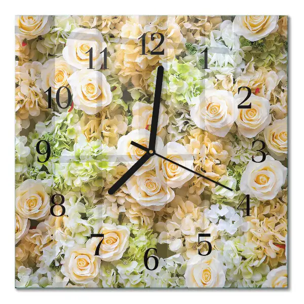 Relógio quadrado Flores elegantes