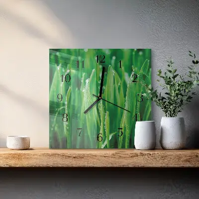 Relógio de vidro Grama verde