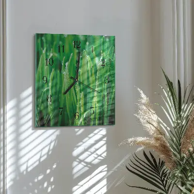 Relógio de vidro Grama verde