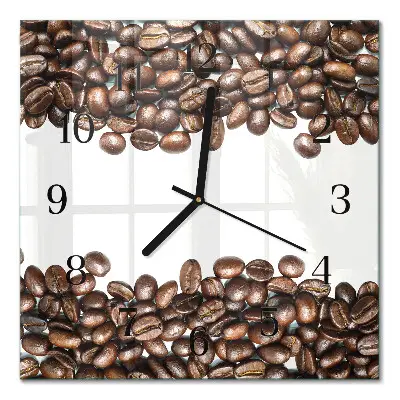 Relógio de parede quadrado Grãos de café