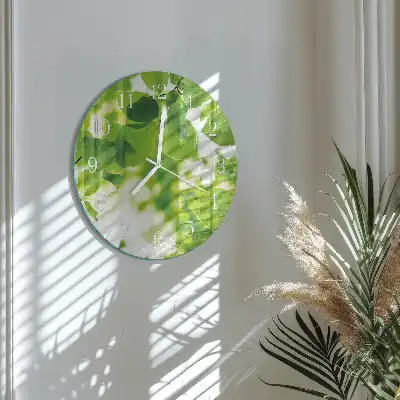 Relógio de decoração redondo Folhas