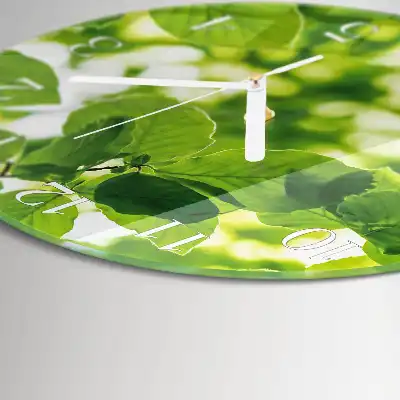 Relógio de decoração redondo Folhas