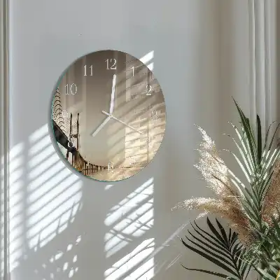 Relógio de decoração redondo Ponte em sépia