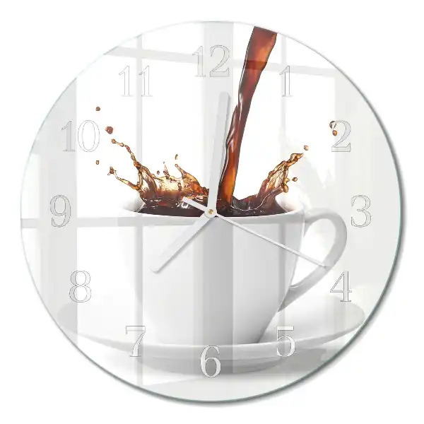 Relógio de parede redondo Uma xícara de café