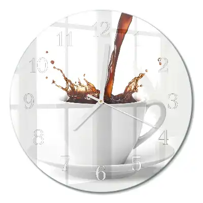 Relógio de parede redondo Uma xícara de café