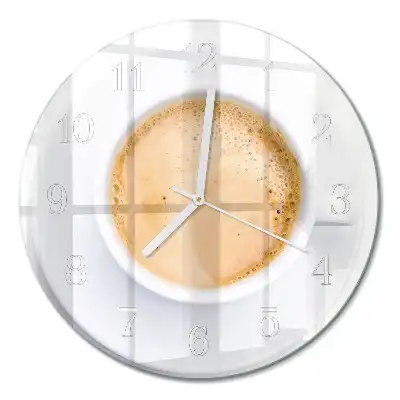 Relógio de parede redondo Uma xícara de café