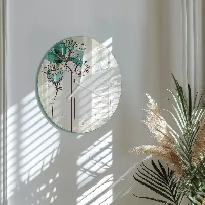 Relógio de decoração redondo Flores vintage