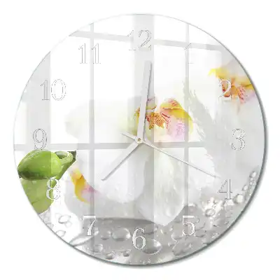 Relógio de decoração redondo Orquídea