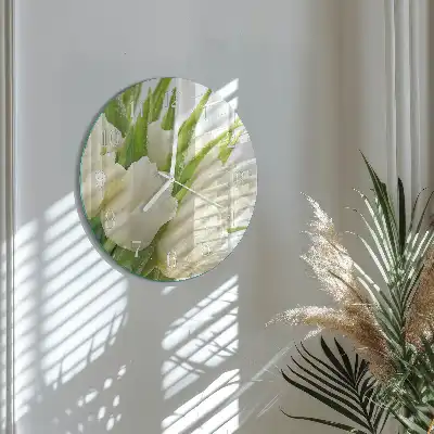 Relógio de decoração redondo Tulipas