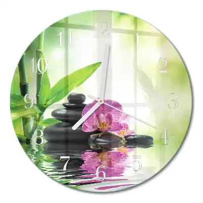 Relógio de decoração redondo Spa de orquídeas