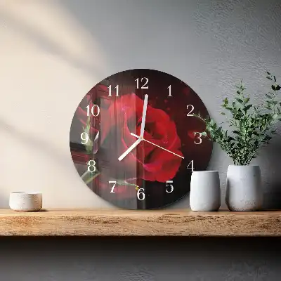 Relógio de decoração redondo Rosas