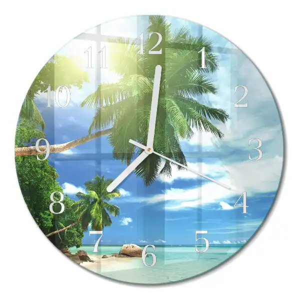 Relógio de decoração redondo Ilha Palm