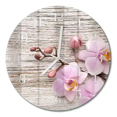 Relógio de decoração redondo Orquídea