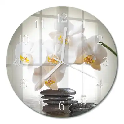 Relógio de parede redondo Orquídea