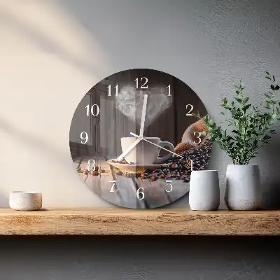 Relógio de decoração redondo Amor pelo café