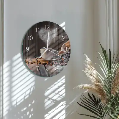 Relógio de decoração redondo Amor pelo café