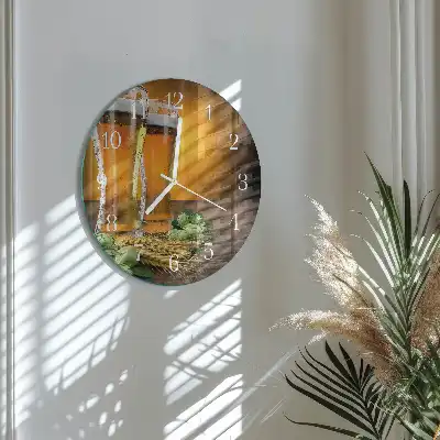 Relógio de decoração redondo Copos de cerveja