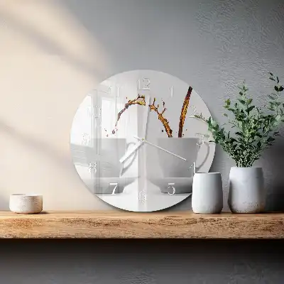 Relógio de decoração redondo Xícaras de café