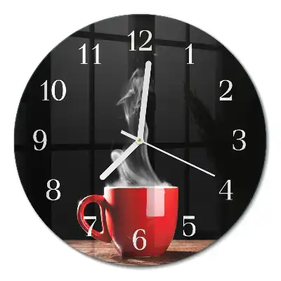 Relógio redondo Uma xícara de café