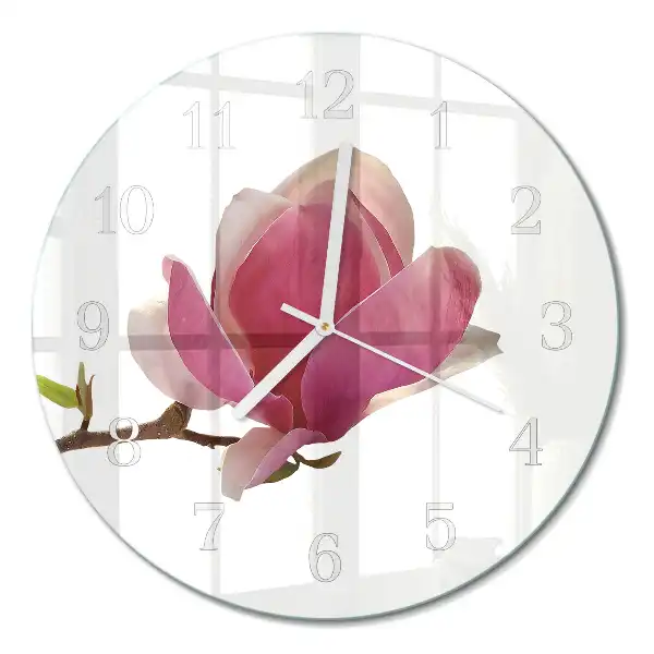 Relógio redondo Flor de magnólia