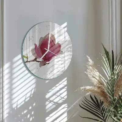 Relógio redondo Flor de magnólia