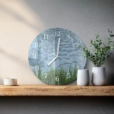 Relógio de decoração redondo Água de grama