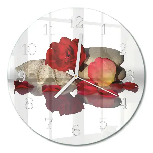 Relógio redondo Tigela de rosas
