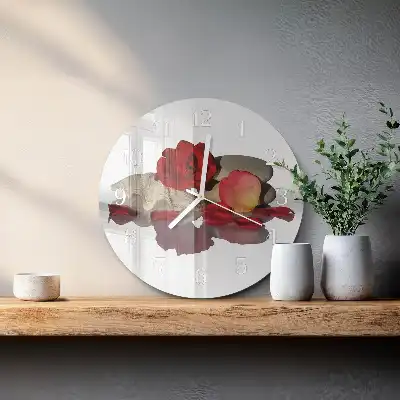 Relógio redondo Tigela de rosas