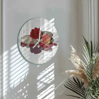 Relógio redondo Tigela de rosas