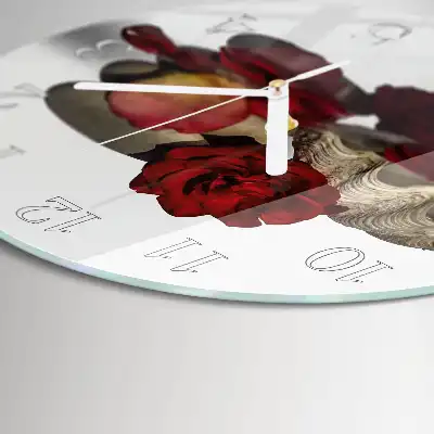 Relógio redondo Tigela de rosas