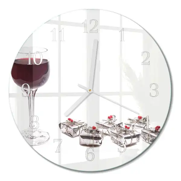 Relógio redondo Um copo de vinho
