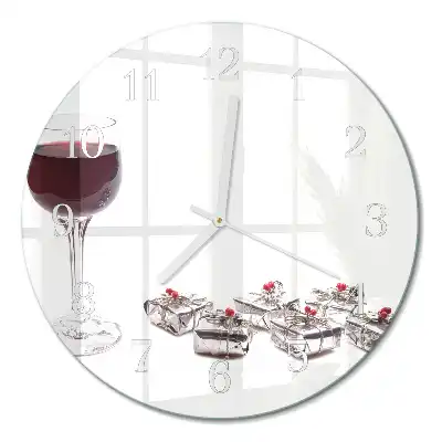 Relógio redondo Um copo de vinho