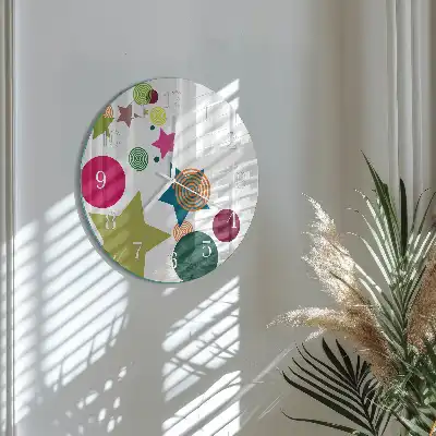 Relógio de decoração redondo Estrelas