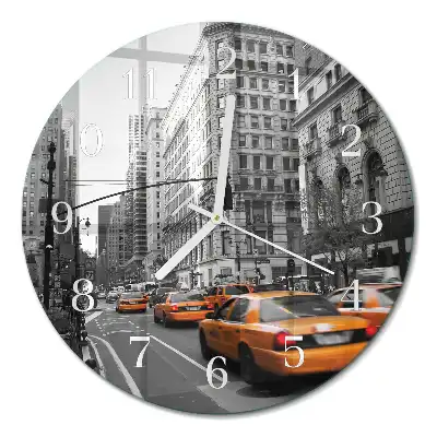 Relógio de decoração redondo Táxi de Nova York