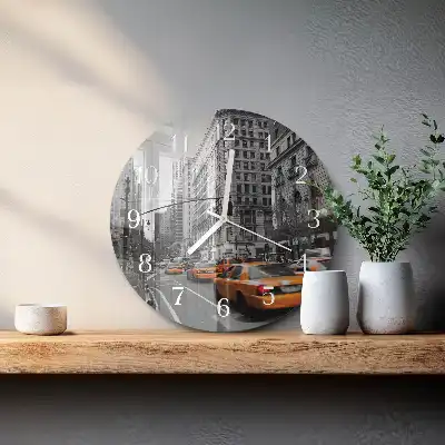 Relógio de decoração redondo Táxi de Nova York