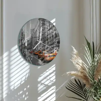 Relógio de decoração redondo Táxi de Nova York