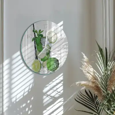 Relógio redondo Lima e hortelã