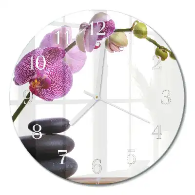Relógio de decoração redondo Orquídea
