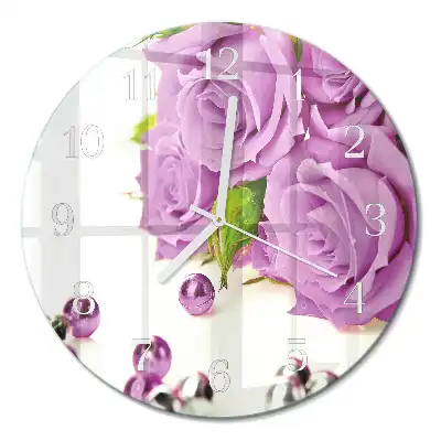 Relógio de decoração redondo Rosas