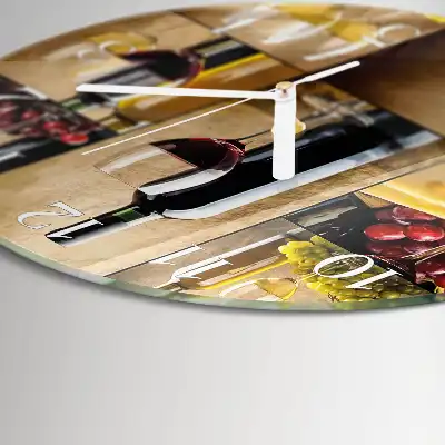 Relógio de decoração redondo Uma garrafa de vinho