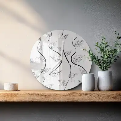 Relógio de parede redondo Arte com Folhas
