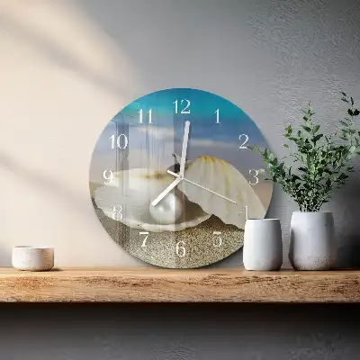 Relógio de decoração redondo Pérola em uma concha