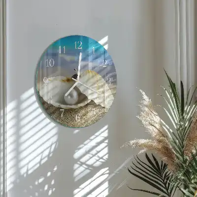 Relógio de decoração redondo Pérola em uma concha