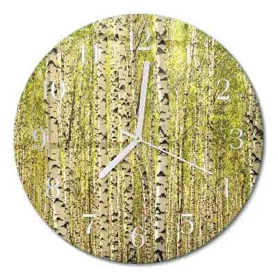 Relógio de decoração redondo Floresta de bétulas