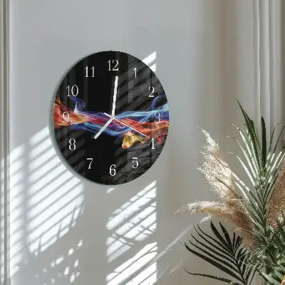 Relógio de decoração redondo Fumaça abstrata