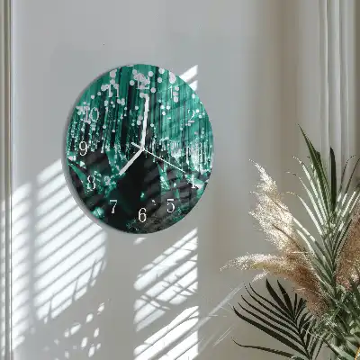 Relógio de decoração redondo fibra óptica