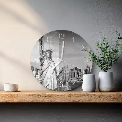 Relógio de parede redondo Estátua da Liberdade