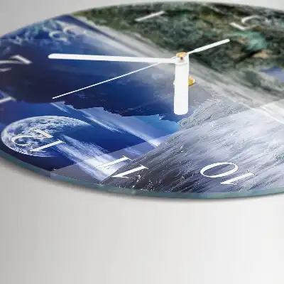 Relógio de decoração redondo Lua nas montanhas