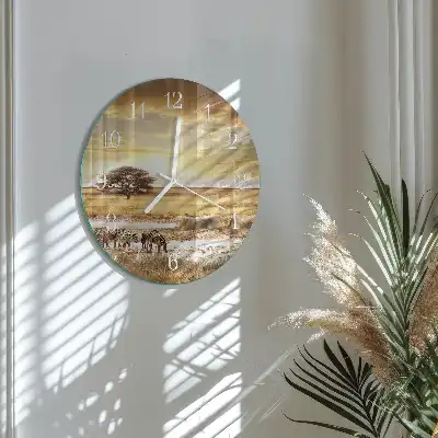 Relógio de decoração redondo Zebras
